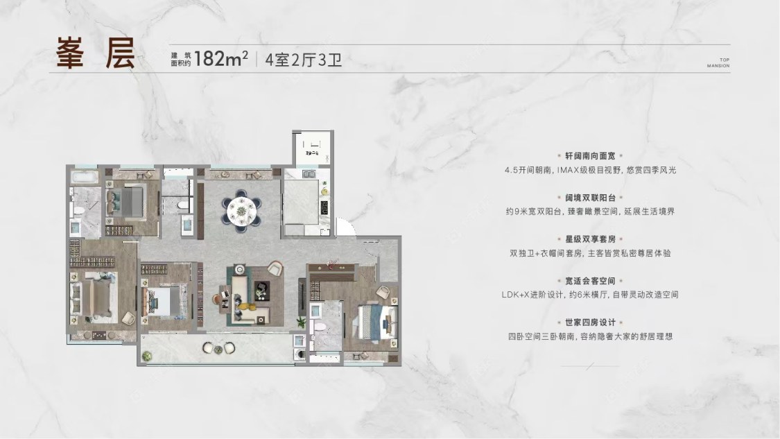 保利天汇建面182㎡户型图