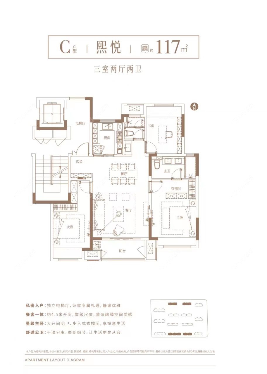 新城熙隽建面117.22㎡户型图