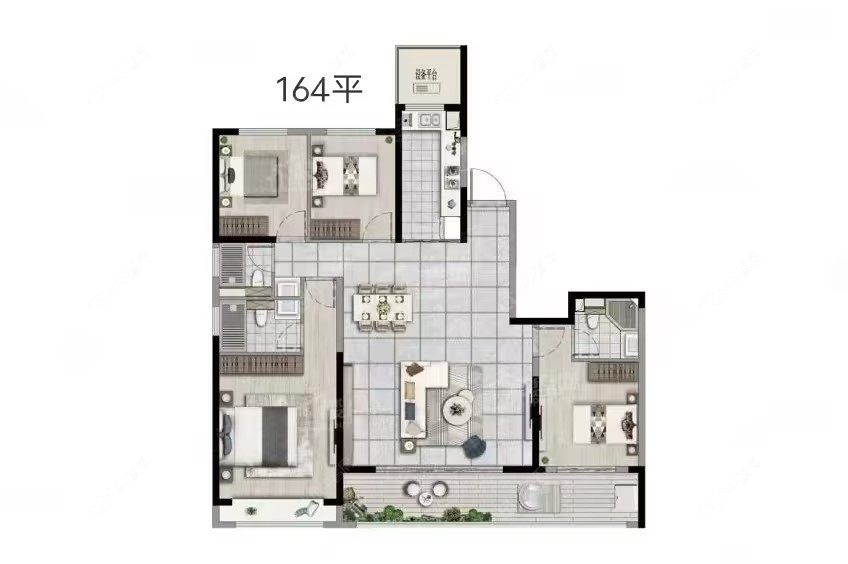 中意宝第建面164㎡户型图