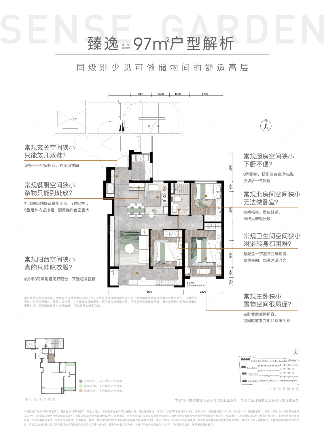 万科理想城五期建面98㎡户型图