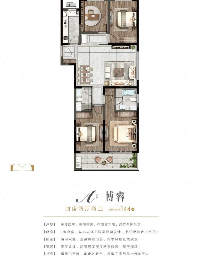 金鹰世界建面144㎡户型图