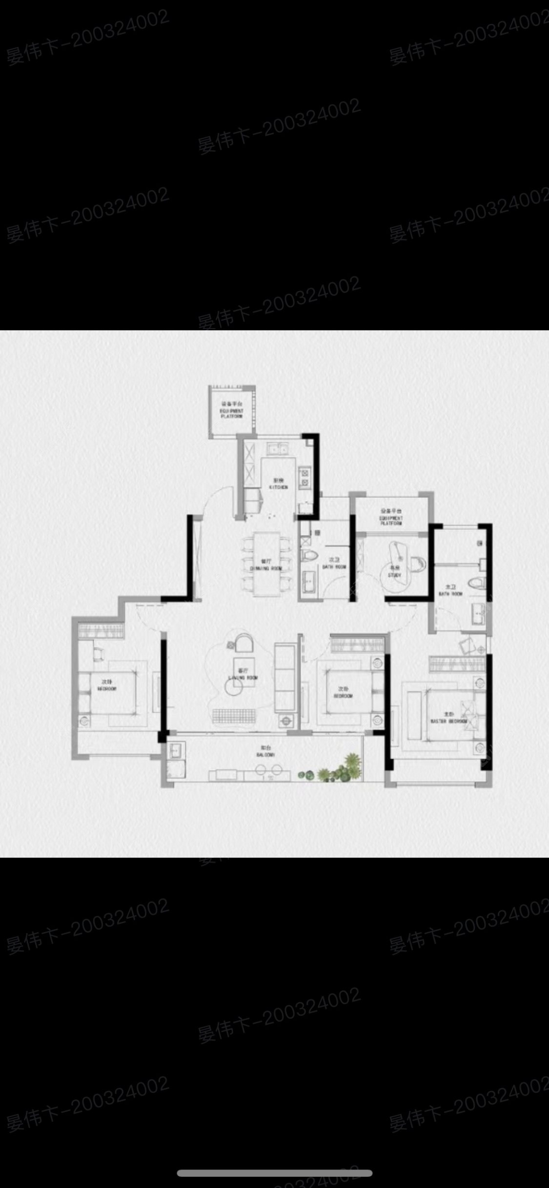 公园华府建面143㎡户型图
