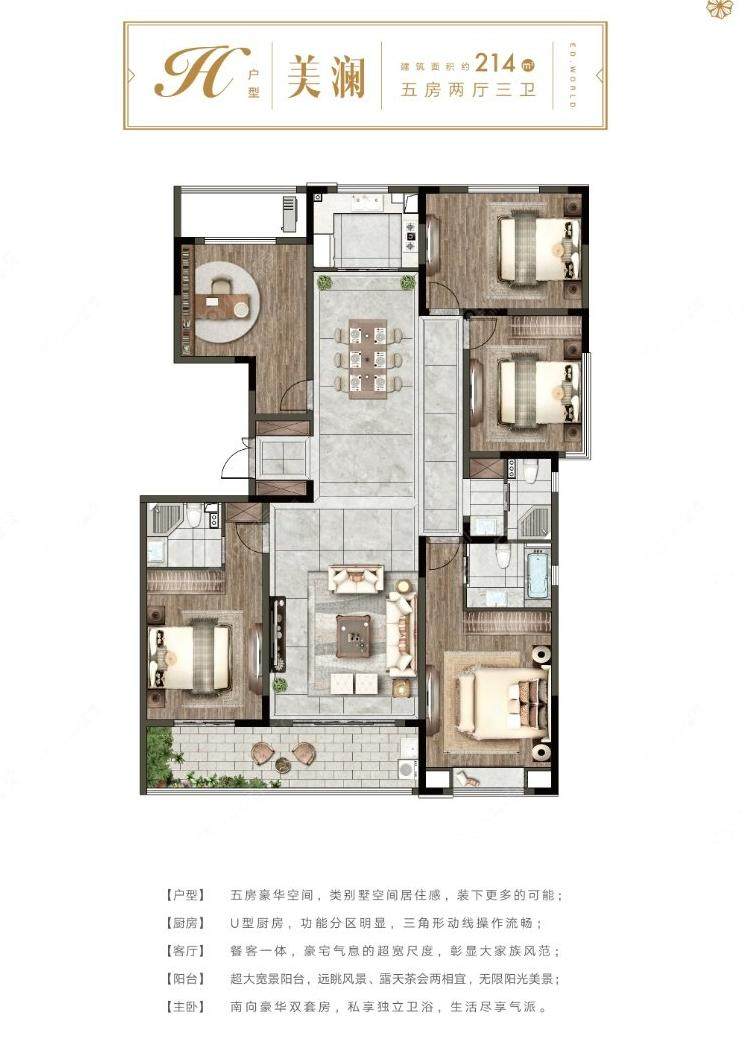 金鹰世界建面214㎡户型图