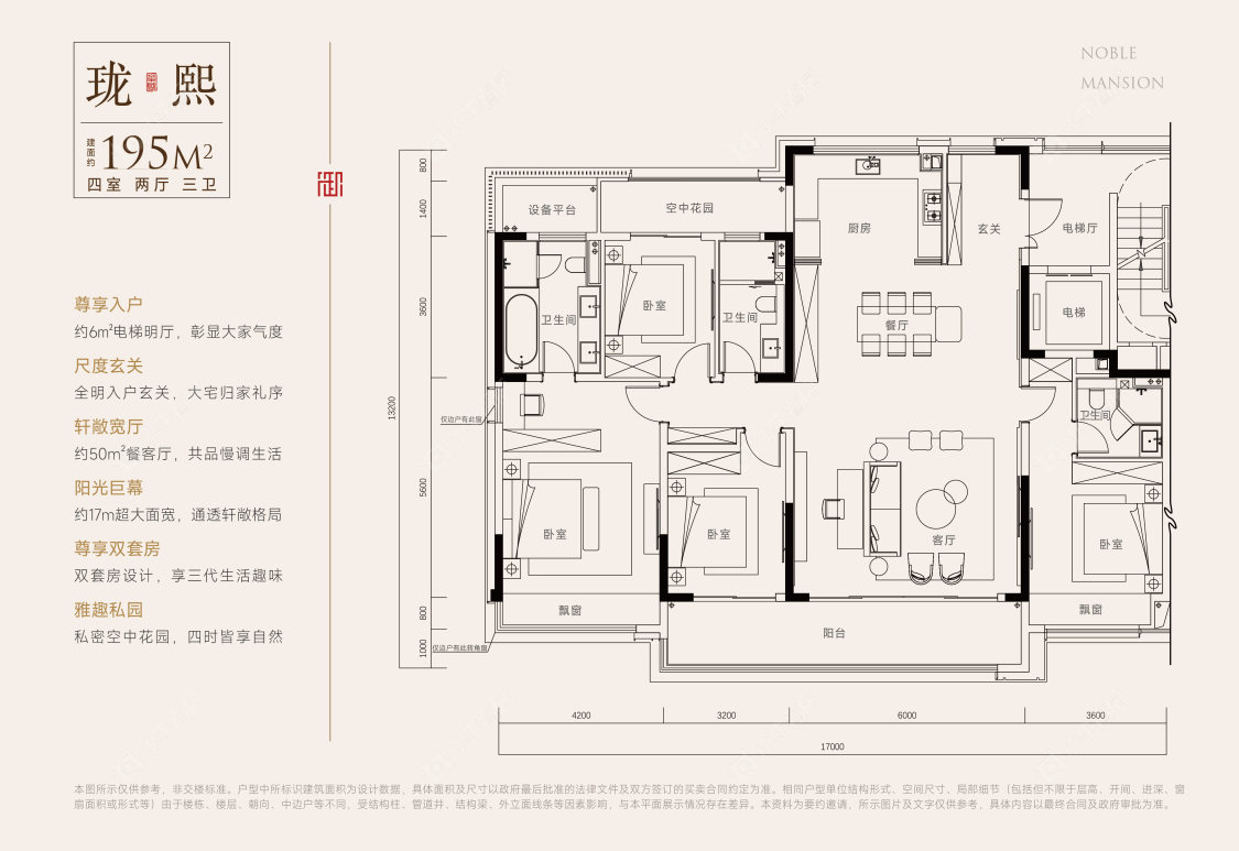 华盛珑御中棠建面195㎡户型图