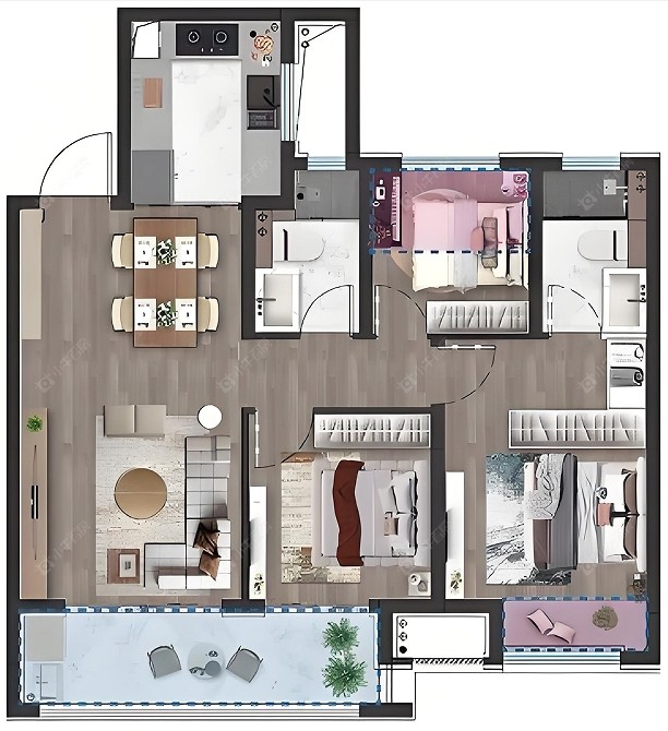 滨江悦享城建面94㎡户型图