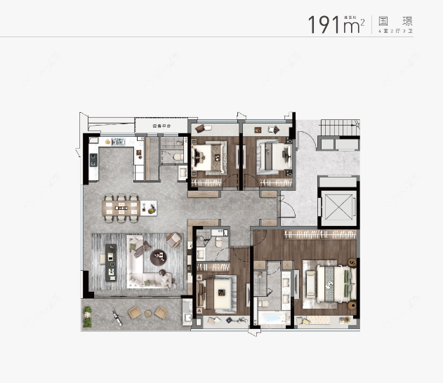 中吴江南春建面191㎡户型图