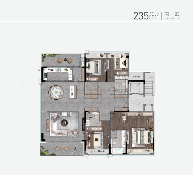 中吴江南春建面235㎡户型图