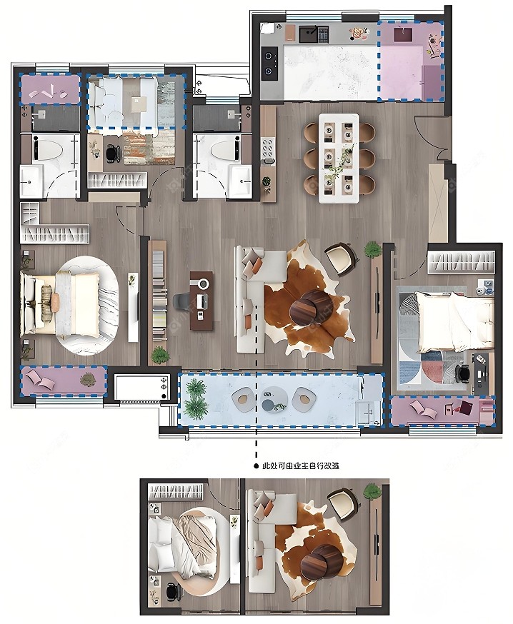 滨江悦享城建面120㎡户型图